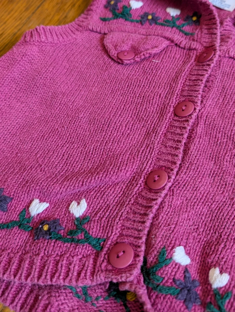 Vintage 90's Y2k OshKosh B'gosh Pink Floral Knit Sweater Vest